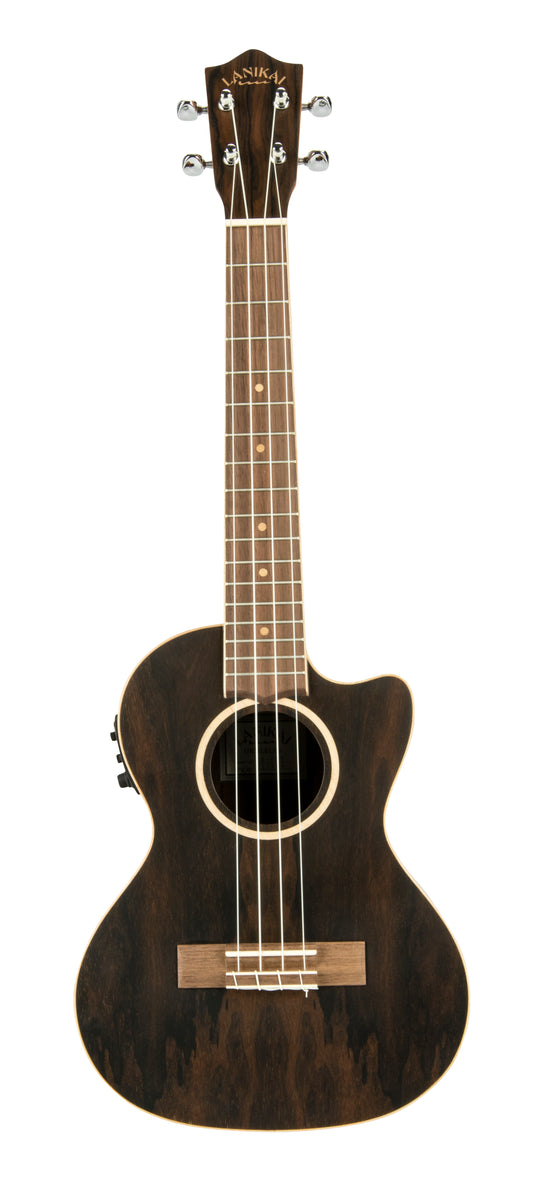 Lanikai Ziricote Tenor Cutaway with Fishman Kula Preamp and tuner A/E