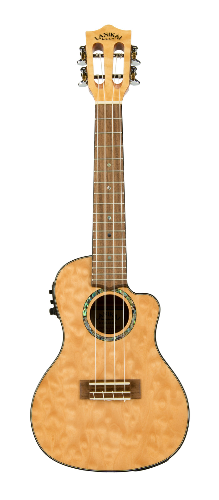 Lanikai Quilted Maple Natural Concert Cutaway with Fishman Kula Preamp A/E Ukulele