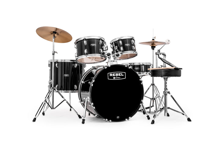 Mapex Rebel 5-Piece Complete Set Up Fast Toms (22 x 16 Bass Drum)